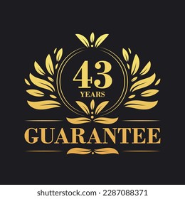 43 Years Guarantee Logo vector,  43 Years Guarantee sign symbol
