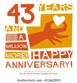 43 Years Happy Anniversary (Vector Illustration Concept Design)