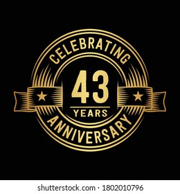 43 Years Logo Design Template 43rd Stock Vector (Royalty Free ...