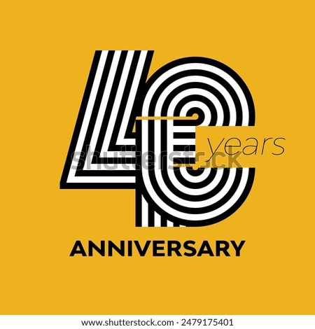 43 years retro anniversary vector template template template design illustration