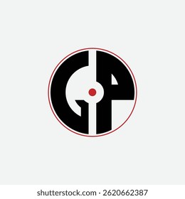 434 Buchstaben Logo Form geometrische Mathematik Lehre runden Kreis Ellipse Pistole Ziel negativen Raum G P