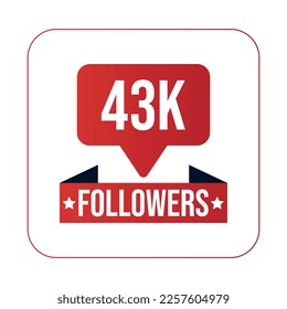 43K Followers Design Template Vector Illustration