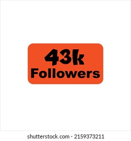 43k seguidores Vector naranja, icono, sello, ilustración de logotipo