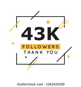 43k Followers thank you design template