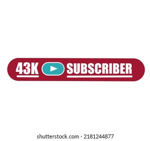 43k subscriber text vector banner illustration, suitable for social media