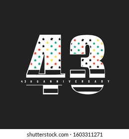 43rd Anniversary logo design template