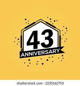 43rd years anniversary logo, vector design birthday celebration with geometric isolated design.