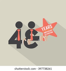 43rd Years Anniversary Typography Design Vector Illustration