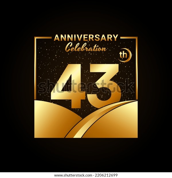 43th Anniversary Anniversary Celebration Template Design Stock Vector ...
