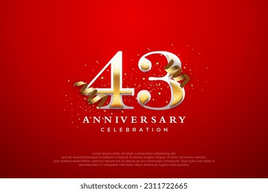 43th anniversary celebration, vector premium elegant and luxurious design. Premium vector background for greeting and celebration.