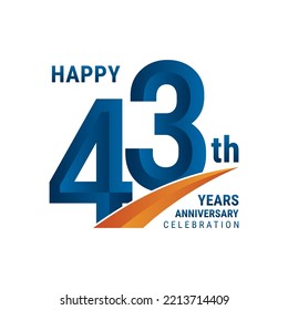43th Anniversary Logo, Perfect logo design for anniversary celebration, vector illustration