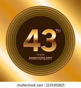 43th Anniversary logotype. Anniversary celebration template design for booklet, leaflet, magazine, brochure poster, banner, web, invitation or greeting card. Vector illustrations.