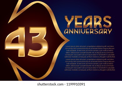 43th Anniversary numbers. background for anniversary
