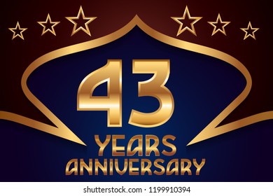 43th Anniversary numbers. background for anniversary