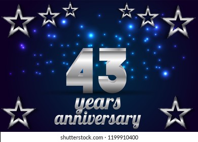 43th Anniversary numbers. background for anniversary