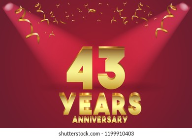43th Anniversary numbers. background for anniversary