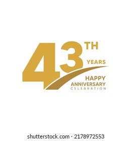 43th year anniversary design template. vector template illustration