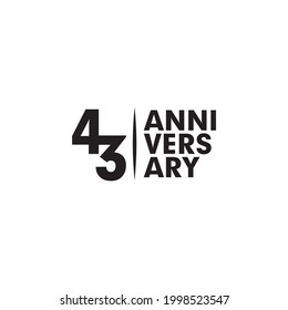 43th year anniversary logo design vector template