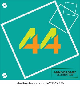 44 anniversary celebration vector concept template design illustration