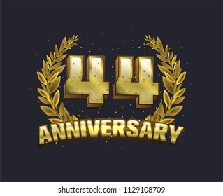 44 anniversary gold emblem logo
