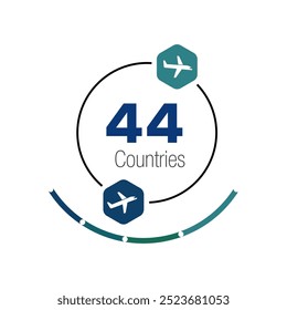 44 Countries Vector Design illustration editable eps10 file