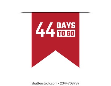 44 days to go red banner design vector illustration