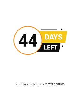 44 days left Countdown number banner templates time icon vector design