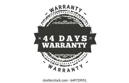 44 days warranty icon vector vintage grunge guarantee background