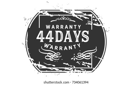 44 days warranty icon vintage rubber stamp guarantee