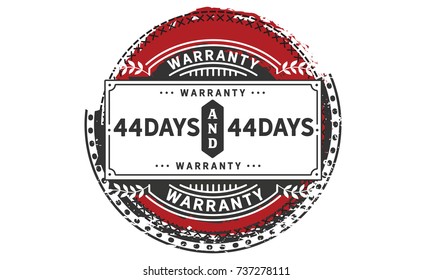 44 days warranty icon vintage rubber stamp guarantee