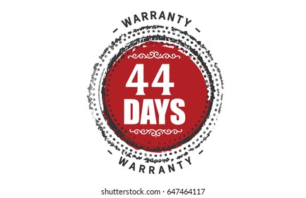 44 days warranty vector with black background