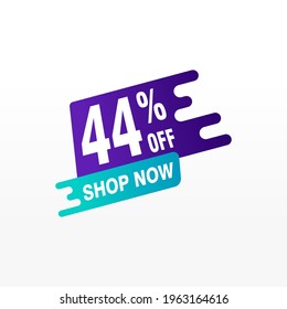 44 discount, Sales Vector badges for Labels, , Stickers, Banners, Tags, Web Stickers, New offer. Discount origami sign banner