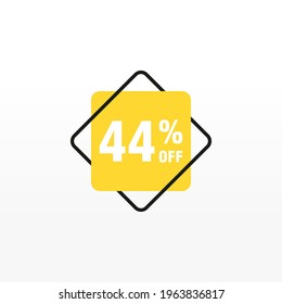44 Rabatt, Vektor-Abzeichen für Labels, , Aufkleber, Banner, Tags, Web-Aufkleber, Neues Angebot. Discount-Origami-Zeichenbanner