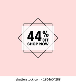 44 discount, Sales Vector badges for Labels, , Stickers, Banners, Tags, Web Stickers, New offer. Discount origami sign banner