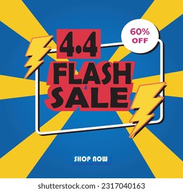 4.4 flash sale editable text style effect themed april sales promotion