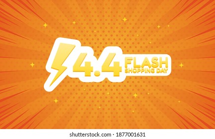 4.4 Flash shopping day. Banner templete design for media promotions and social media promo