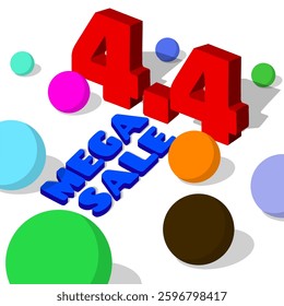 4.4 Mega Sale simple design for shopping event in April.