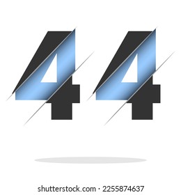 44 number cut design for decorative design. 3d art wallpaper. Vintage vector ornament template.