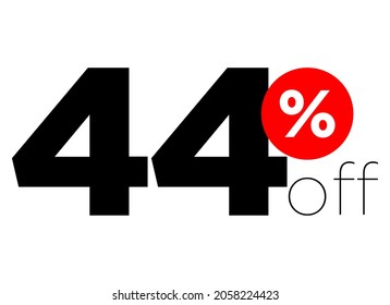 44%. number forty-four percent off. modern font to use as a tag in digital marketing promotions and discounts. eps10