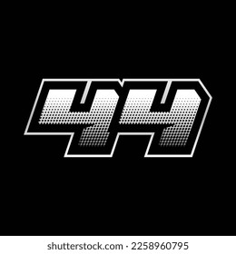 44 Number Speed Logo Design Template Inspiration, Vector Illustration For Sticker, Racing.
