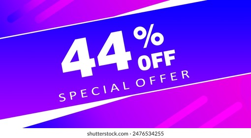 44% de descuento ilustración de Anuncio de Vector creativo, oferta especial de venta 44% de descuento, 44% de descuento Vector creativo