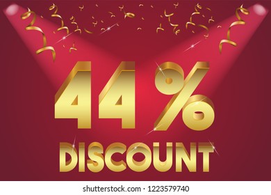 44% off discount promotion sale,  sale promo marketing.