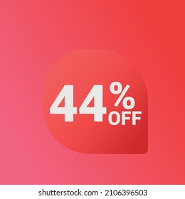 44% off Sale banner offer ad discount promotion vector banner. price discount offer. season sale promo sticker colorful background