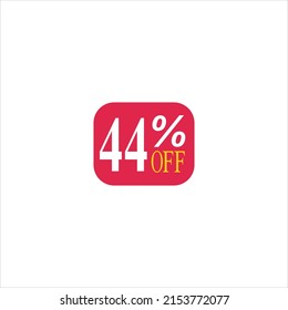 44 offer tag discount vector icon stamp on a white background