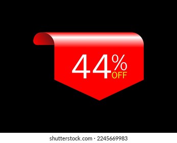 44 ofrecer etiqueta de descuento icono vectorial de etiqueta, ilustración vectorial.

