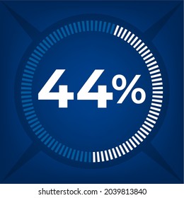 44 percent count on dark blue background