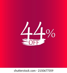 44 percent discount with paint brush red backgound