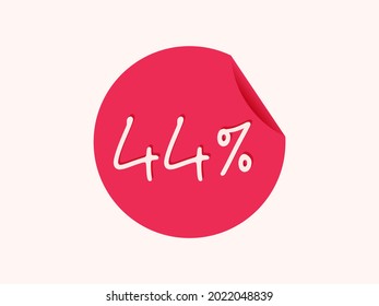 44 percent sticker, 44% image