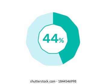 44% Percentage, Circle Pie Chart showing 44% Percentage diagram infographic for  UI, web Design