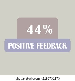 44 % percentage of positive reviews, vector art illustration of the label sign